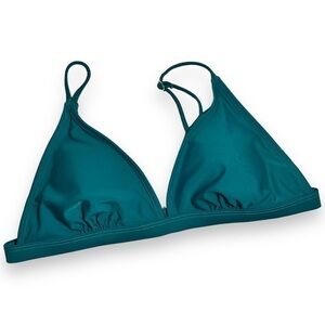 Decree Triangle Bikini Swimsuit Top Teal Size Large